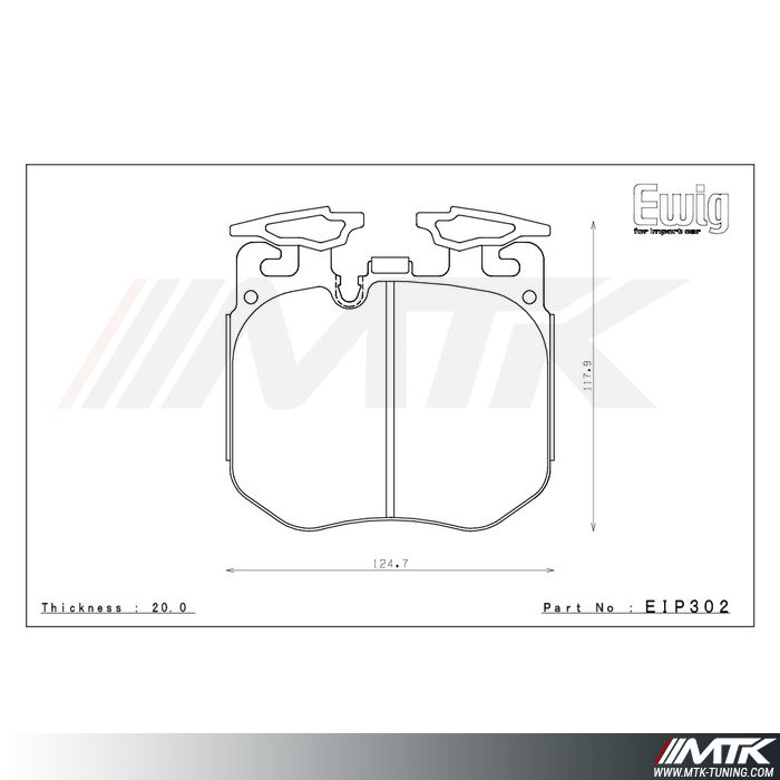 Plaquettes Endless MX72 EIP302 pour BMW Serie 3 G2X